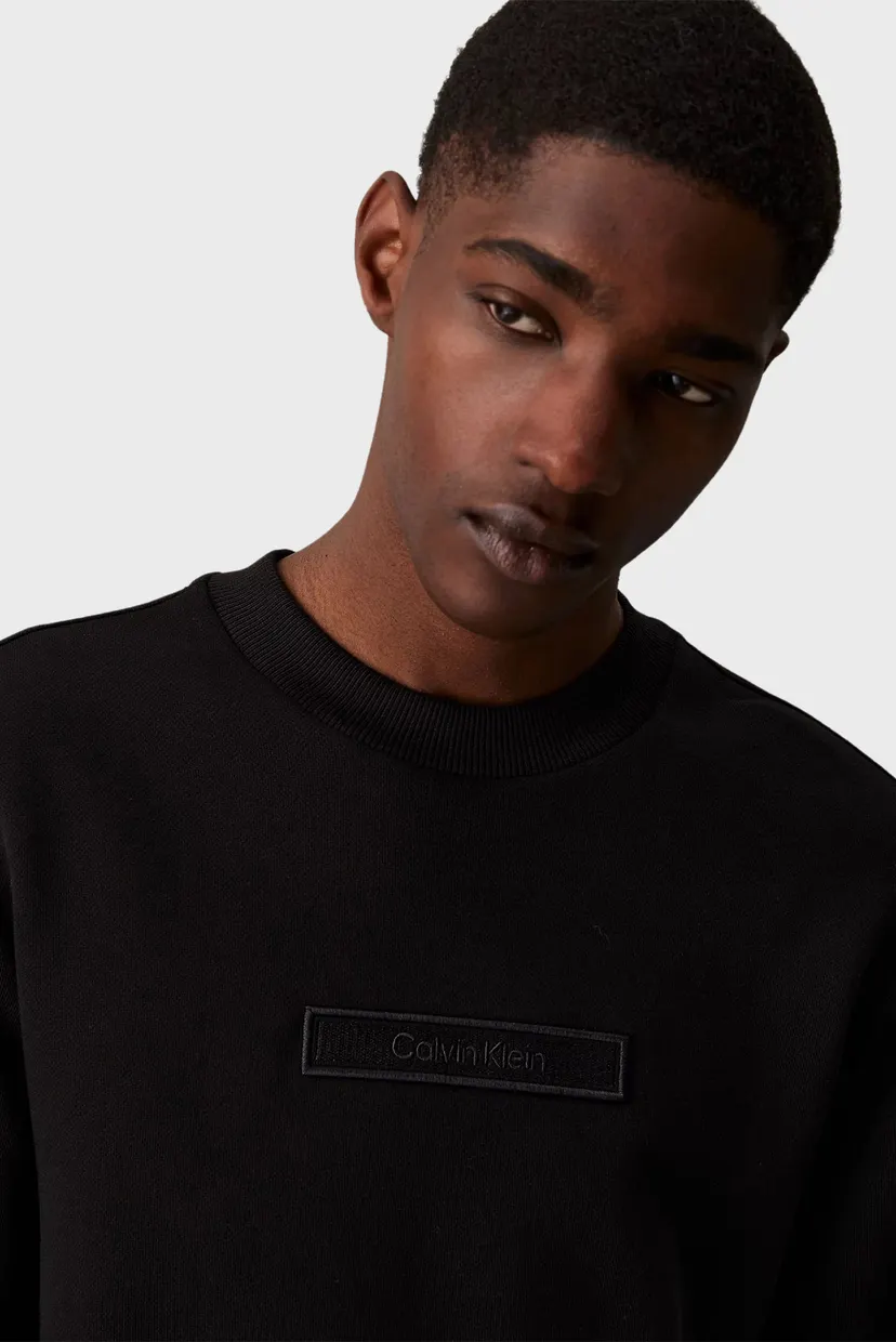 Мужской черный свитшот EMBROIDERED LOGO 4