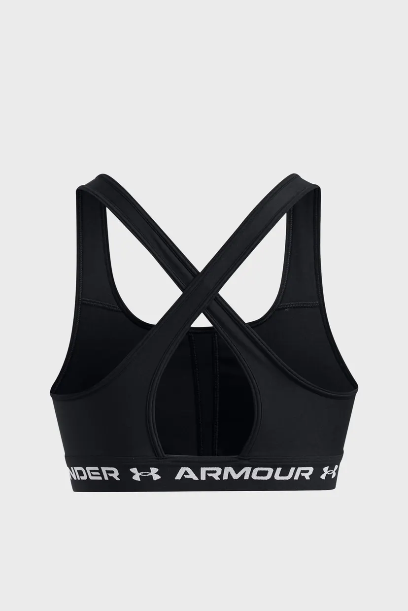 Женский черный топ UA Crossback Mid Bra 3