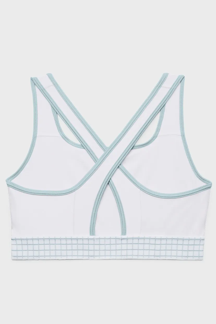 Женский белый спортивный топ UA Crossbk Mid Bra 12.1 Nov 4