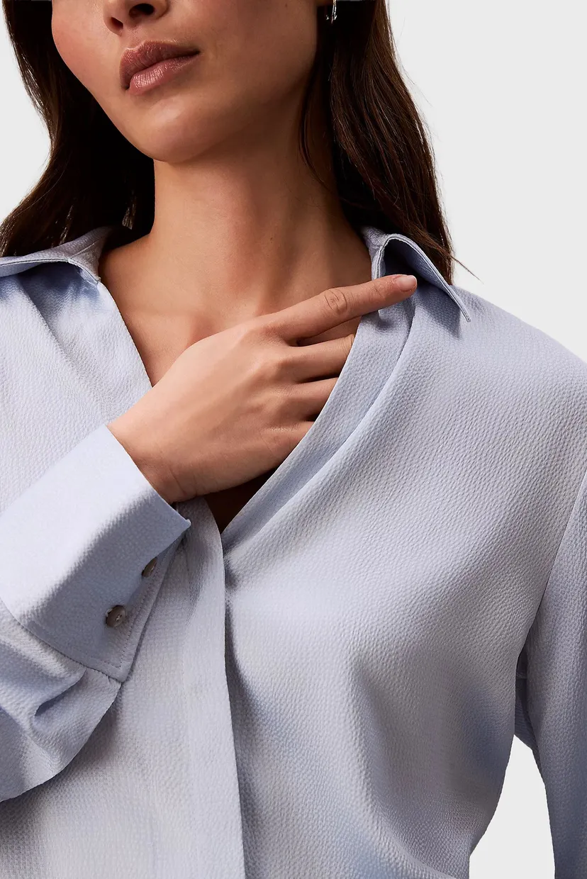 Рубашка HAMMERED SATIN FITTED SHIRT 4