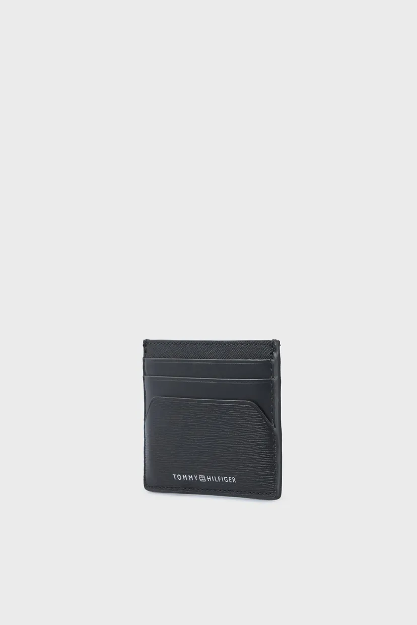Мужской черный кожаный кардхолдер TH PLAQUE CC HOLDER 3