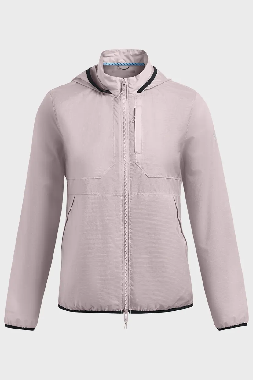 Женская серая ветровка UA Run Trail Jacket-GRY 6