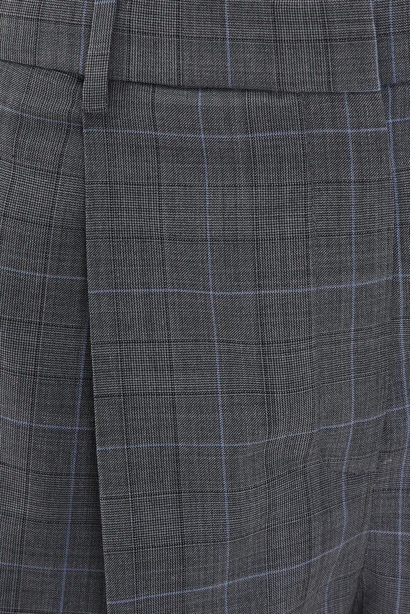 Женские серые шерстяные шорты в клетку THC CC TAILORED SHORTS 3