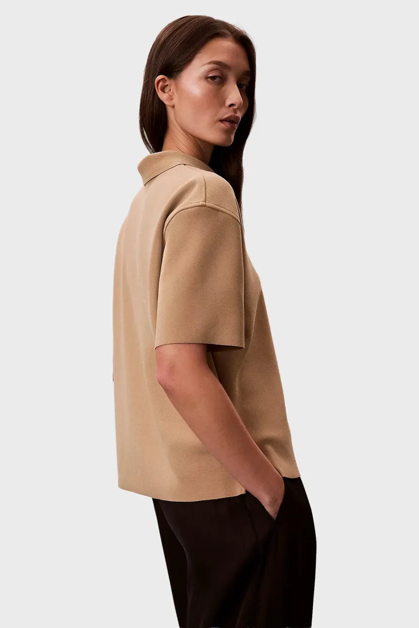Поло SS TAILORED KNIT COLLAR ZIP TOP 3