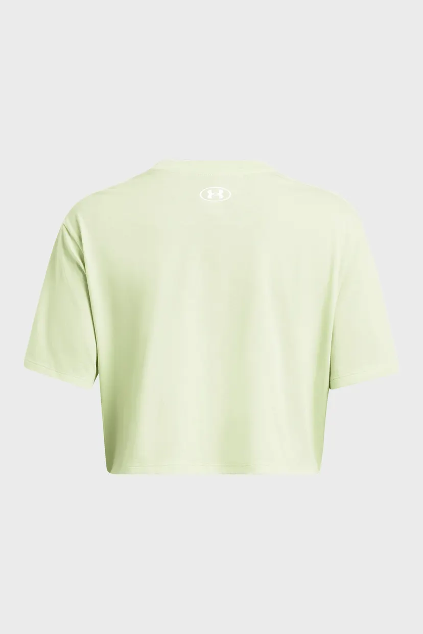 Женская салатовая футболка UA W BOXY CROP LOGO SS 4