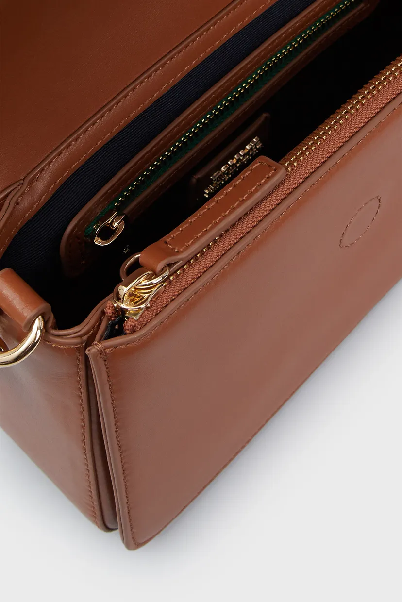 Женская коричневая кожаная сумка LUXE LEATHER CROSSOVER 6
