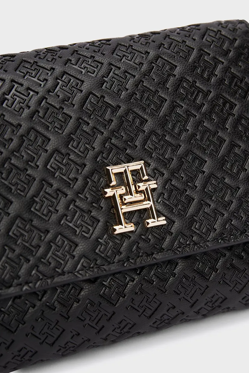 Женский черный кошелек с узором TH ETERNITY TRIFOLD WALLET MONO 3