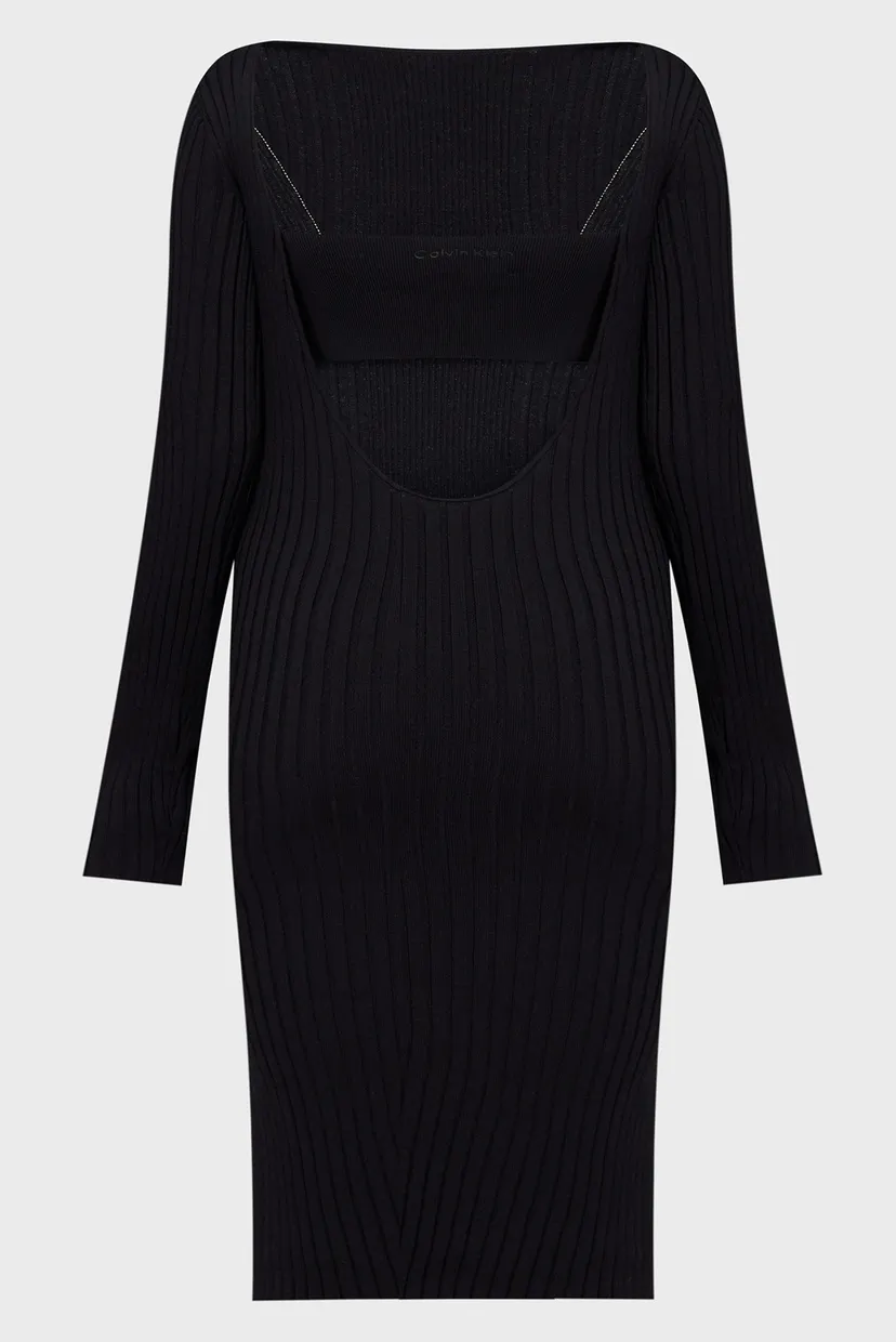 Женское черное платье ICONIC RIB OPEN BACK 10