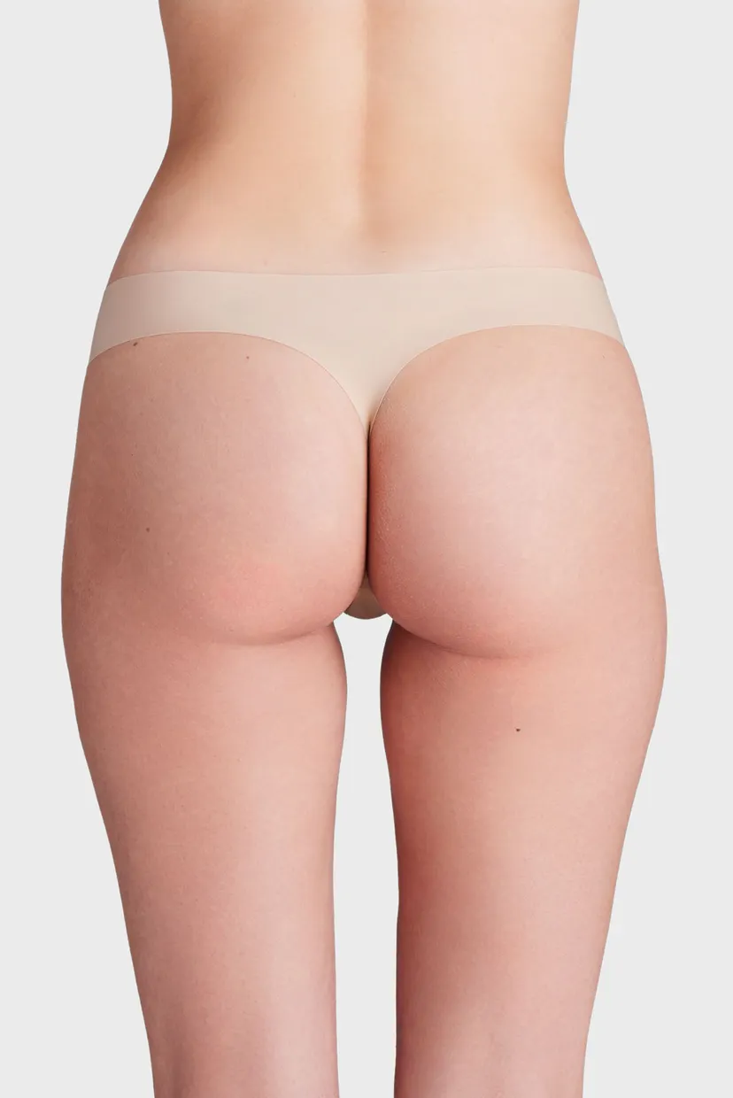 Женские бежевые трусики (3 шт) Underwear Thong UA PURE STRETCH NO SHOW THONG -SOLID 3PK 3