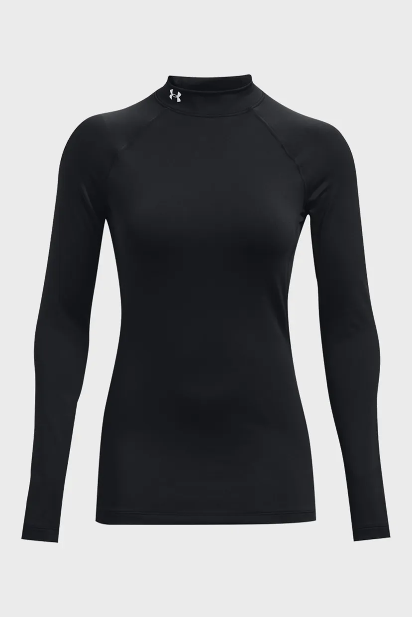 Женский черный лонгслив UA CG Authentics Mockneck-BLK 5