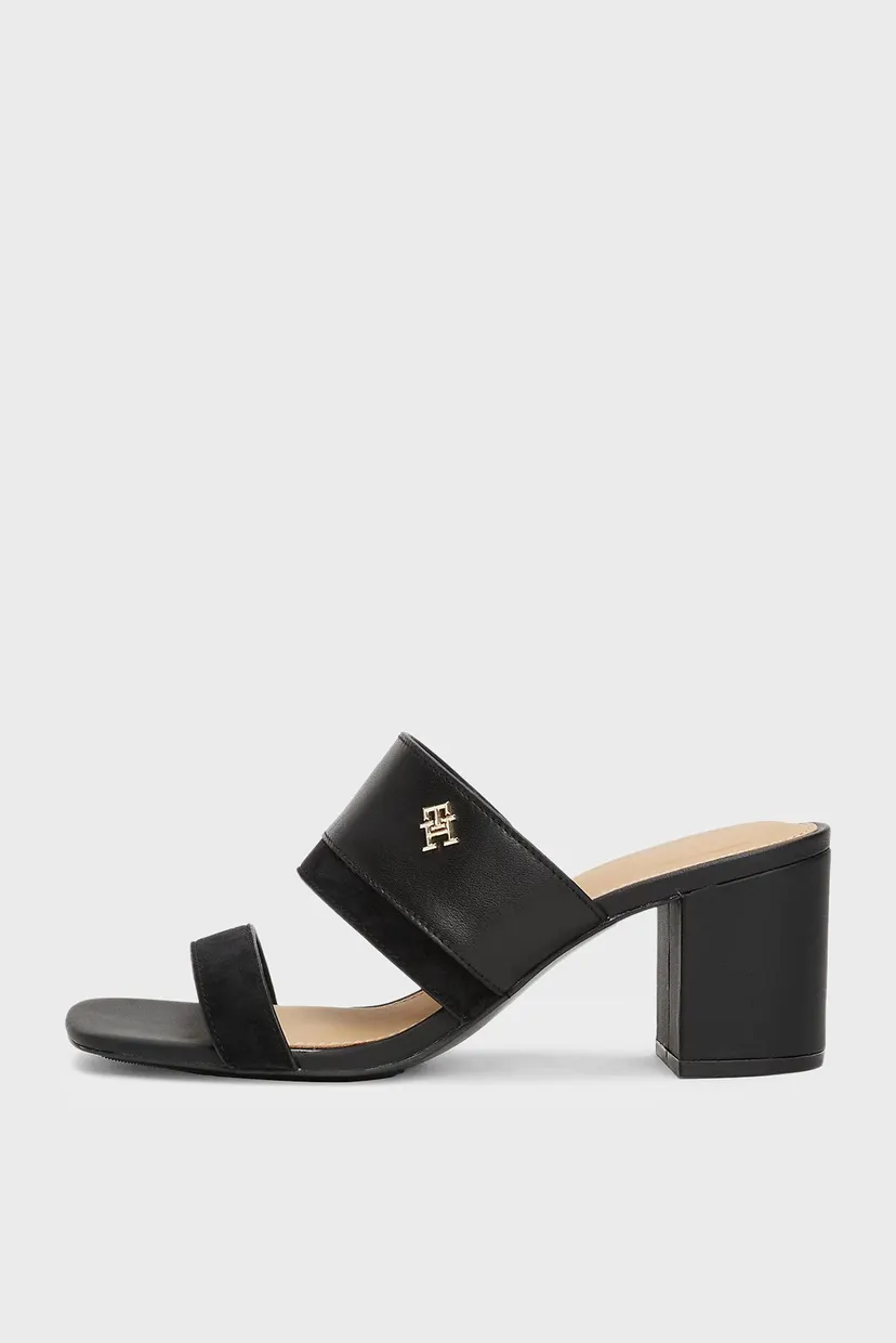 Босоножки LEATHER & SUEDE BLOCK HEEL MULE 5