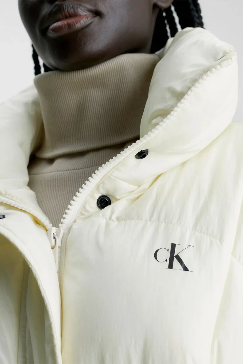 Женская белая куртка BELTED LONG PUFFER 5