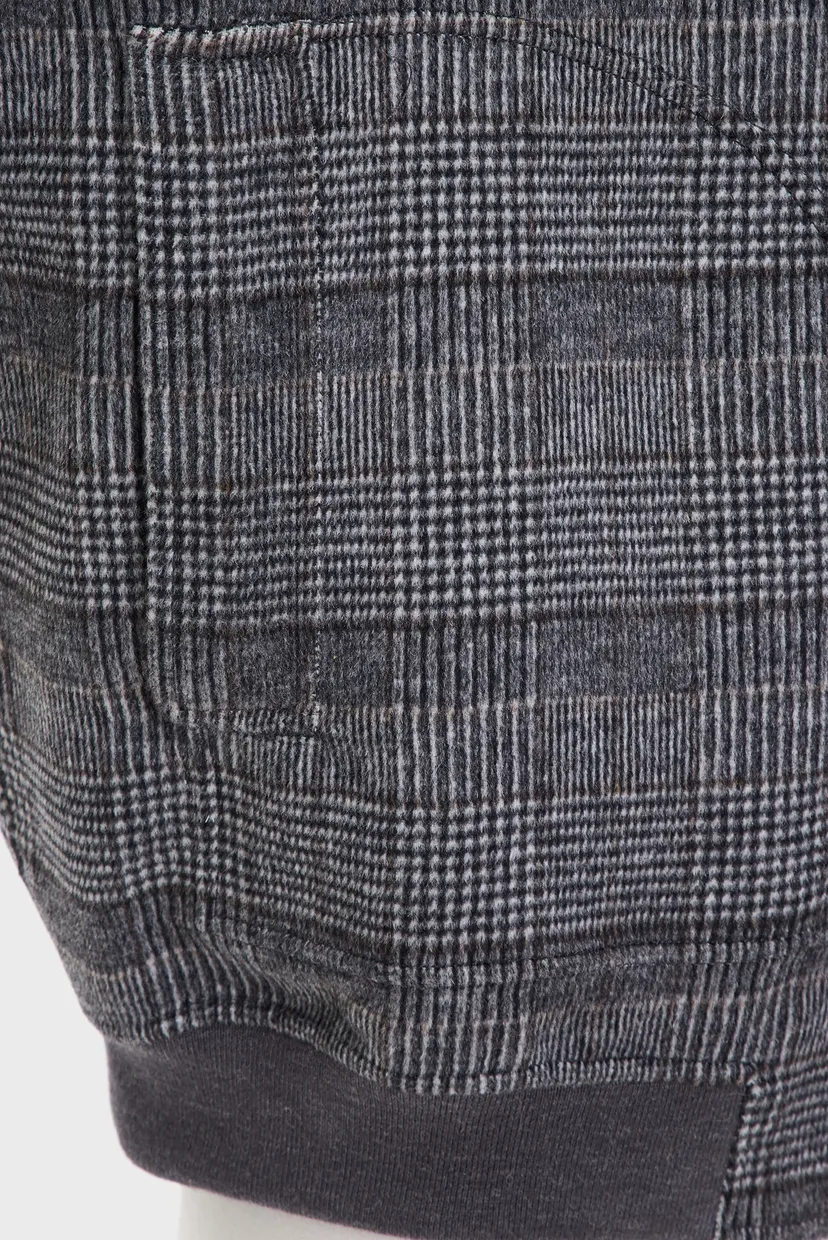 Женское серое шерстяное двустороннее пальто MD DF WOOL REVERSIBLE CHECK JKT 3