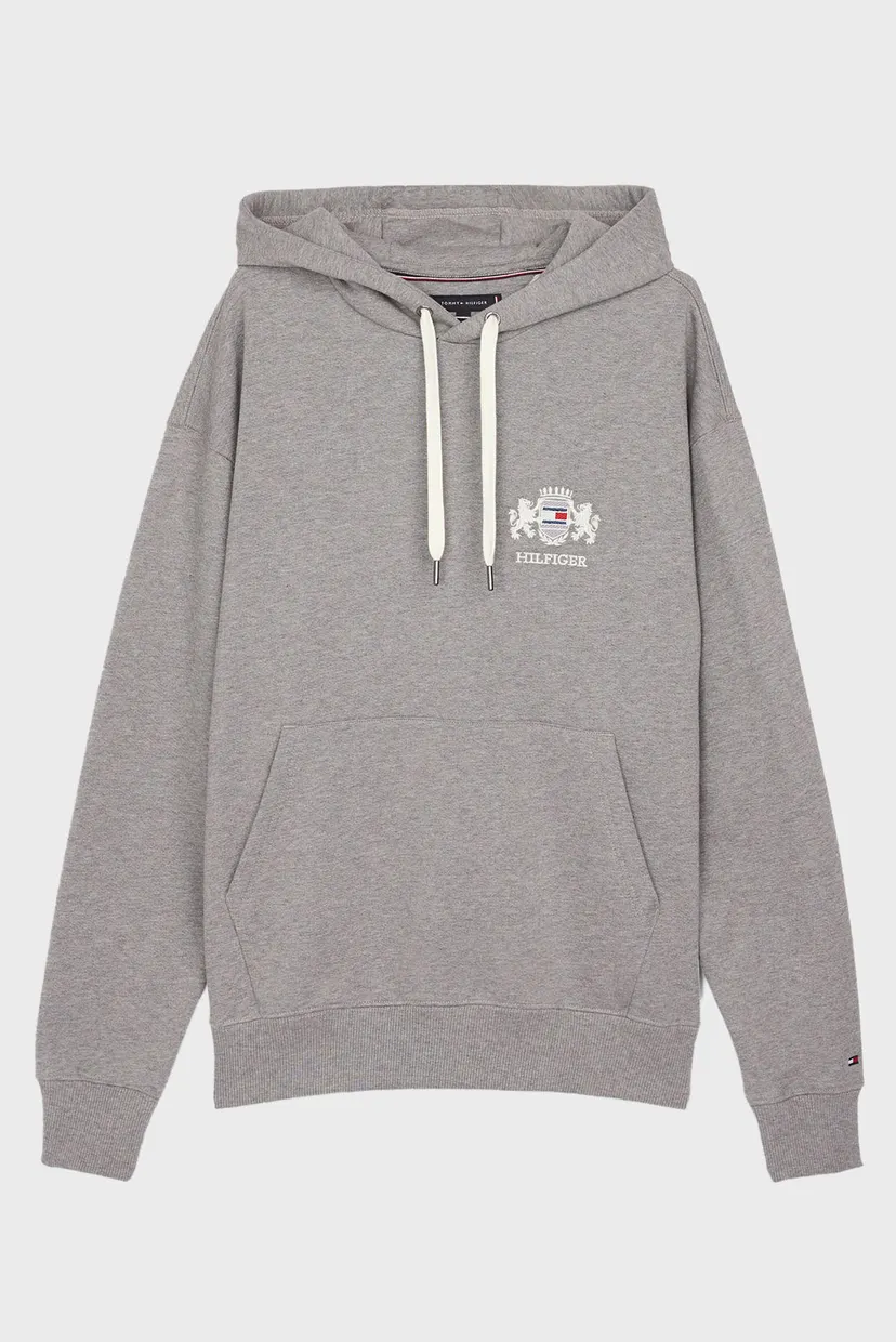 Мужское серое худи HILFIGER SMALL CREST 5