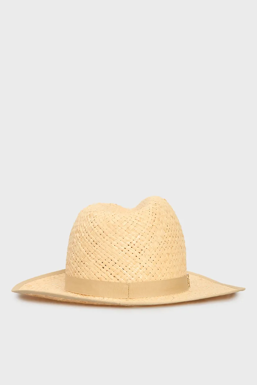 Женская бежевая шляпа PREMIUM BEACH FEDORA 3
