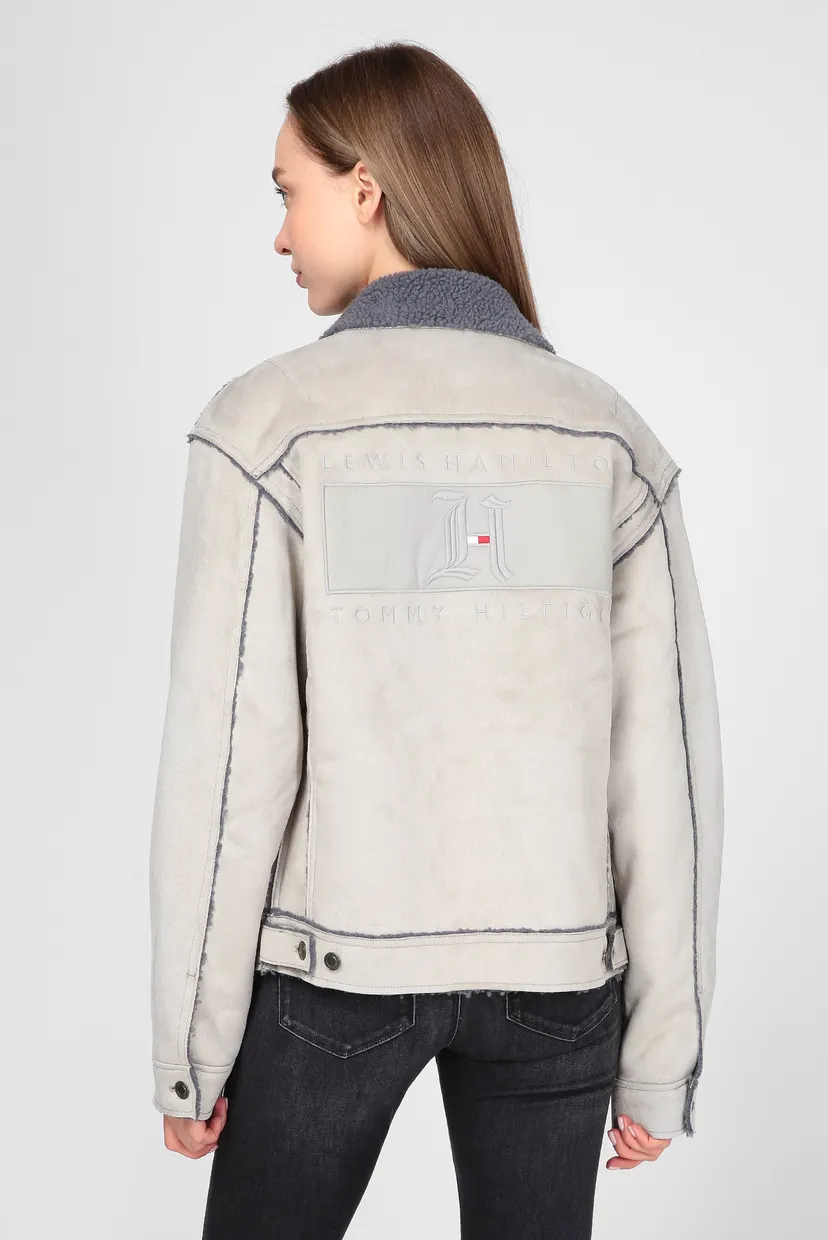Мужская серая куртка  Lewis Hamilton FAUX SUEDE JKT 9