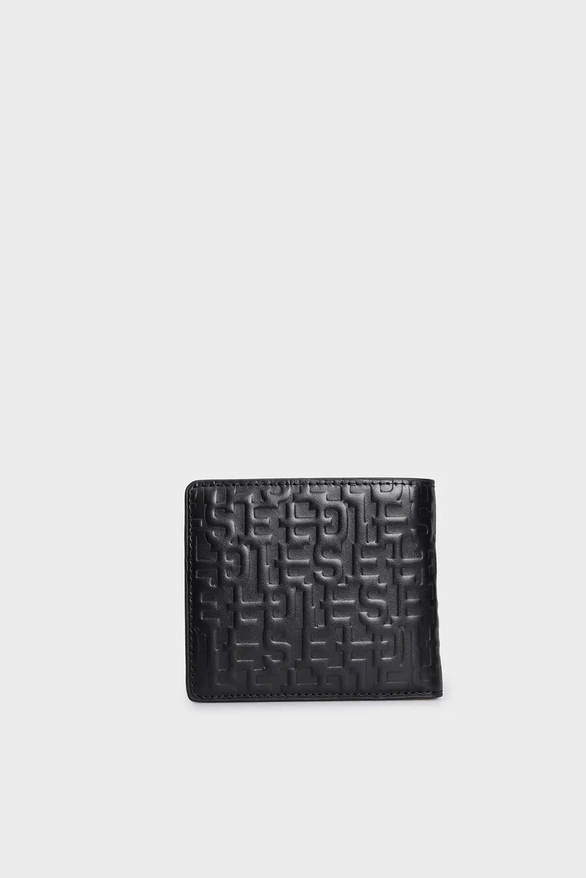 Мужской черный кожаный кошелек PC MONOGRAM BI-FOLD COIN S WALLET 4