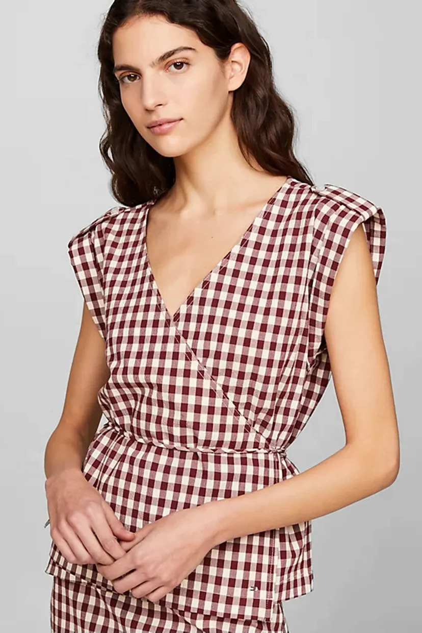 Топ GINGHAM NS WRAP TOP 3