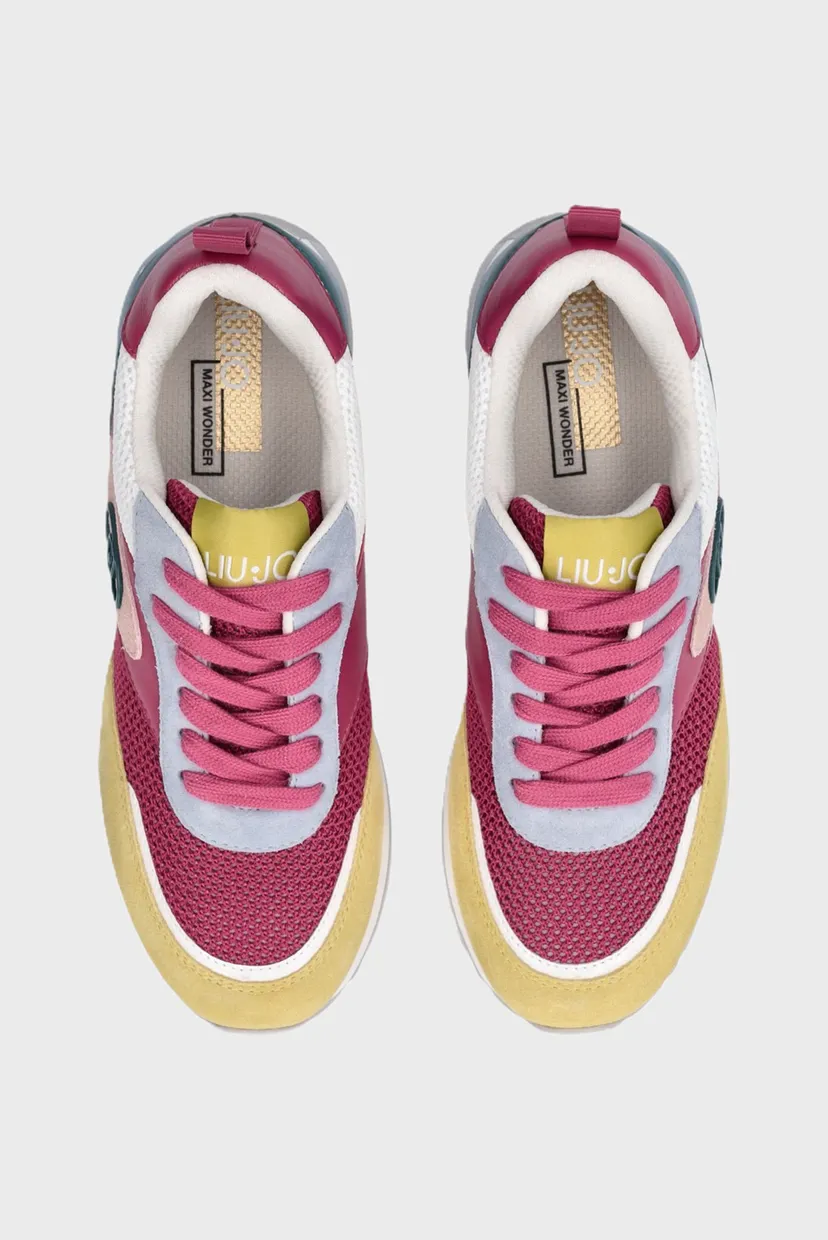 Кроссовки LIU JO MAXI WONDER 97 - SNEAKER COW SUEDE MESH CITRONETTE BOUGANVILLE MARINE 3