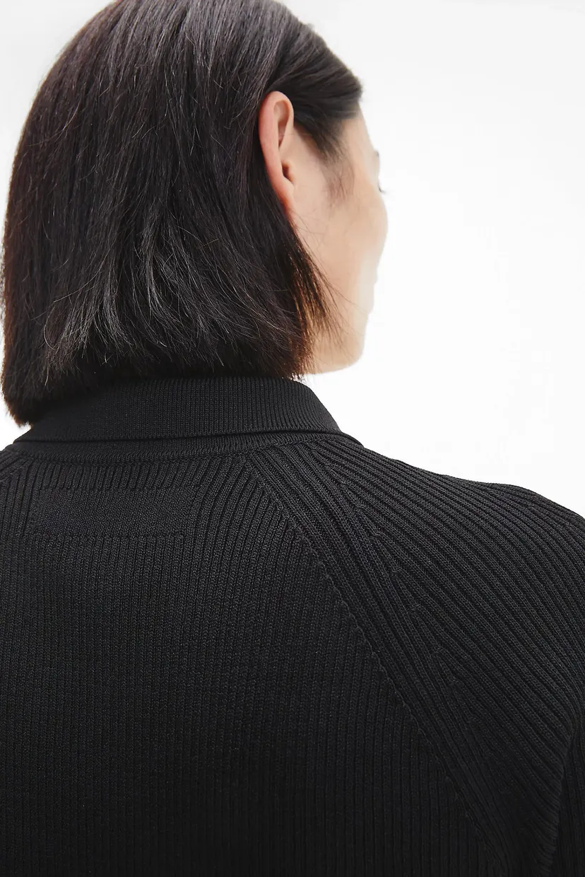 Женское черное платье ICONIC RIB SHIRT 8