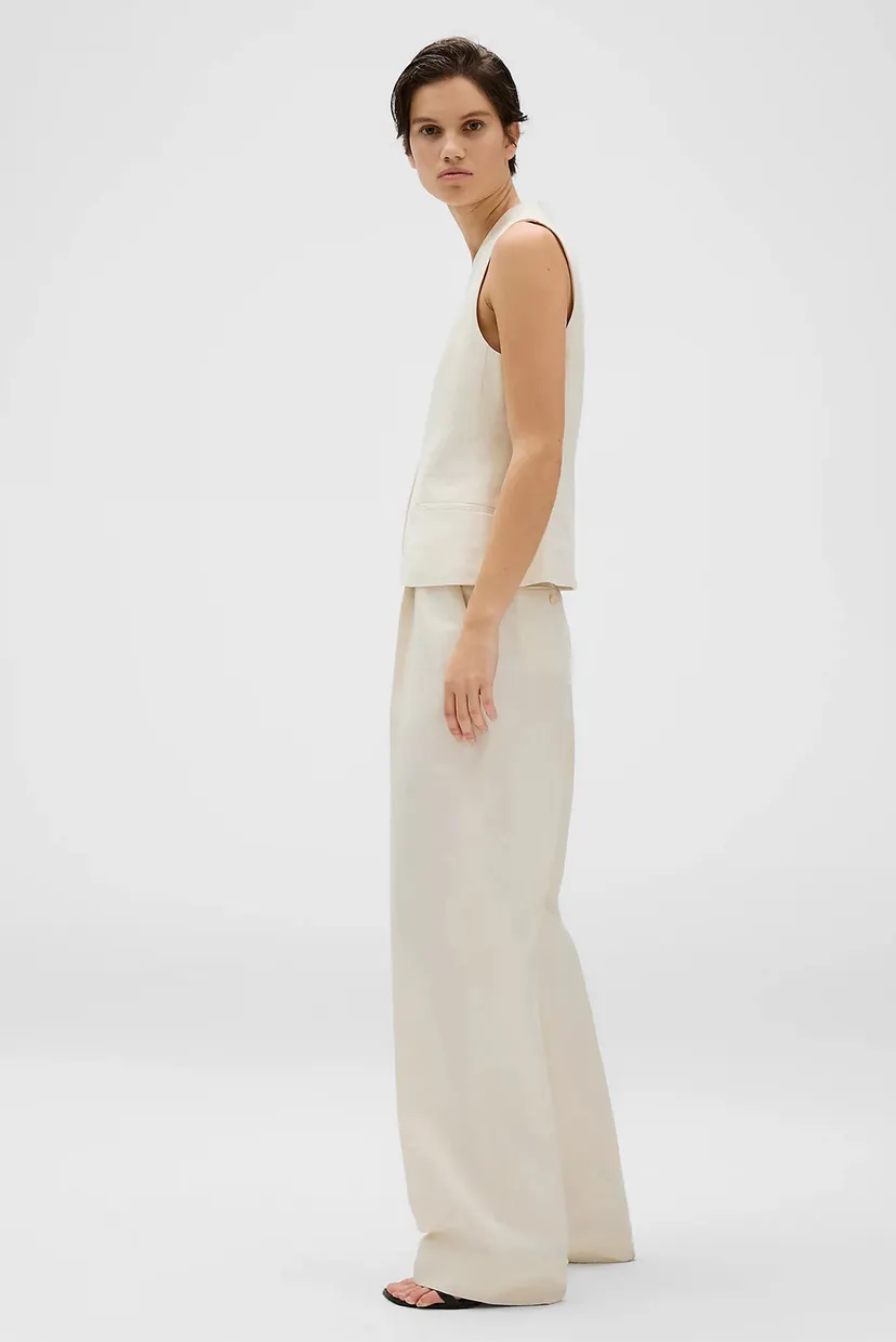 Брюки STRUCTURED LINEN PLEATED PANT 3