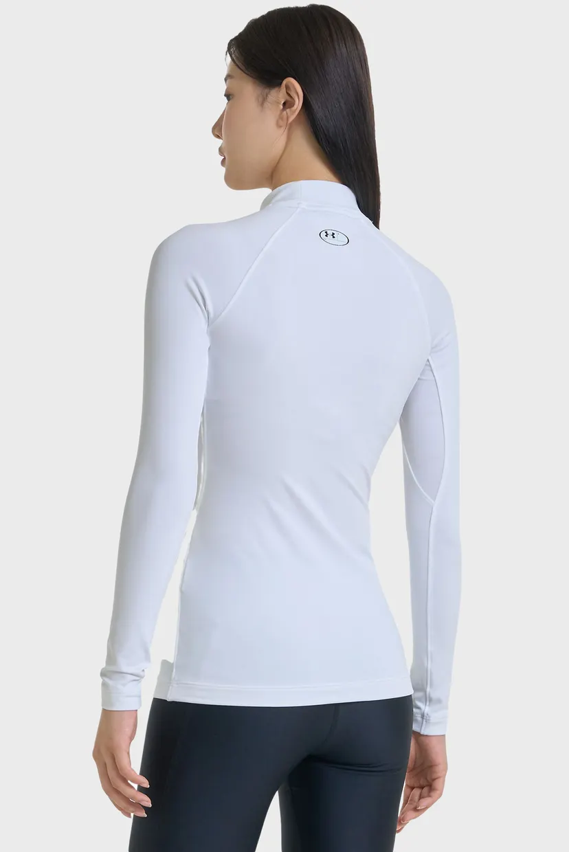Женский белый лонгслив UA CG Authentics Mockneck 3