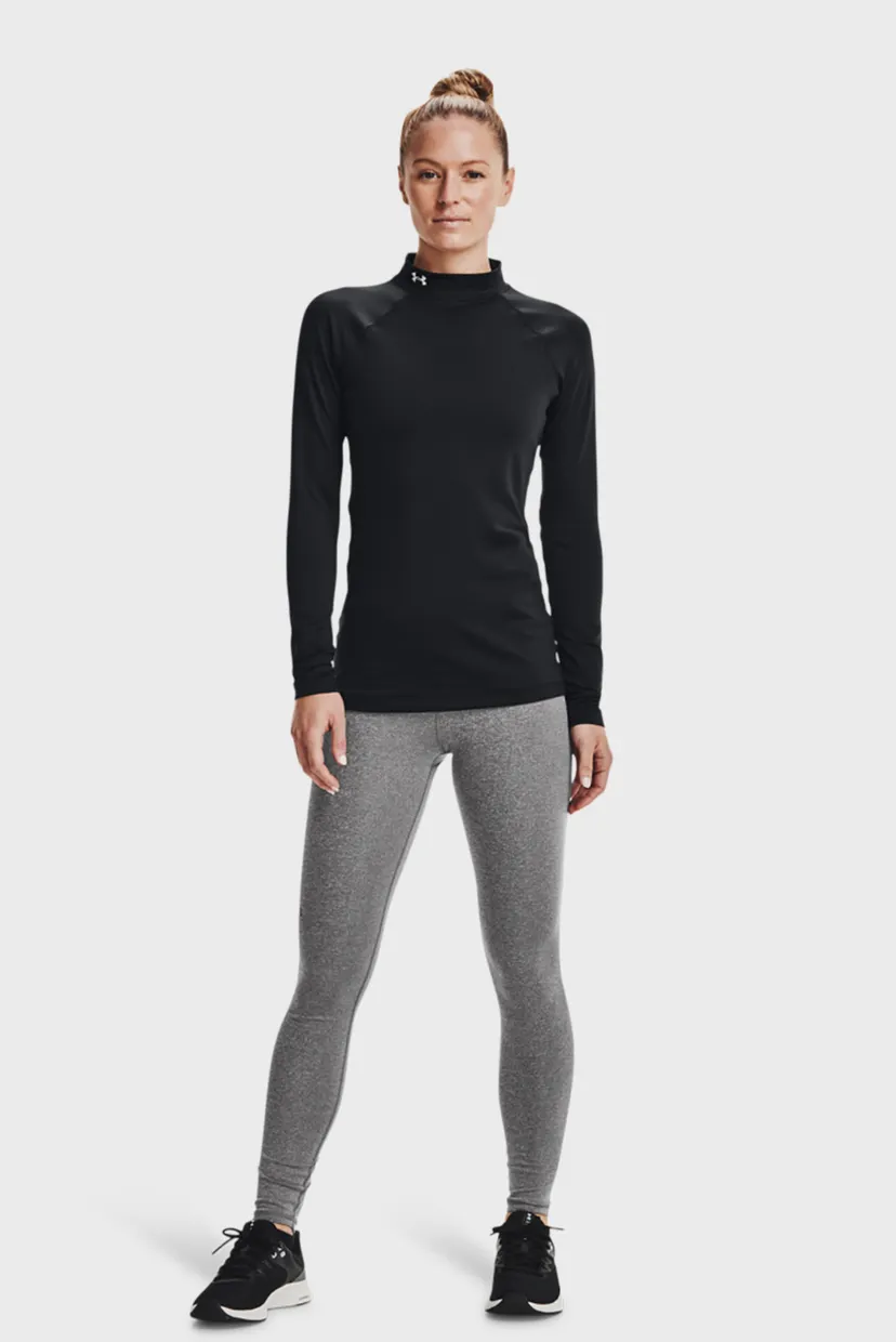 Женский черный лонгслив UA CG Authentics Mockneck-BLK 8