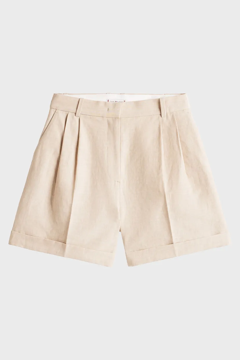 Женские бежевые шорты PLEATED 5