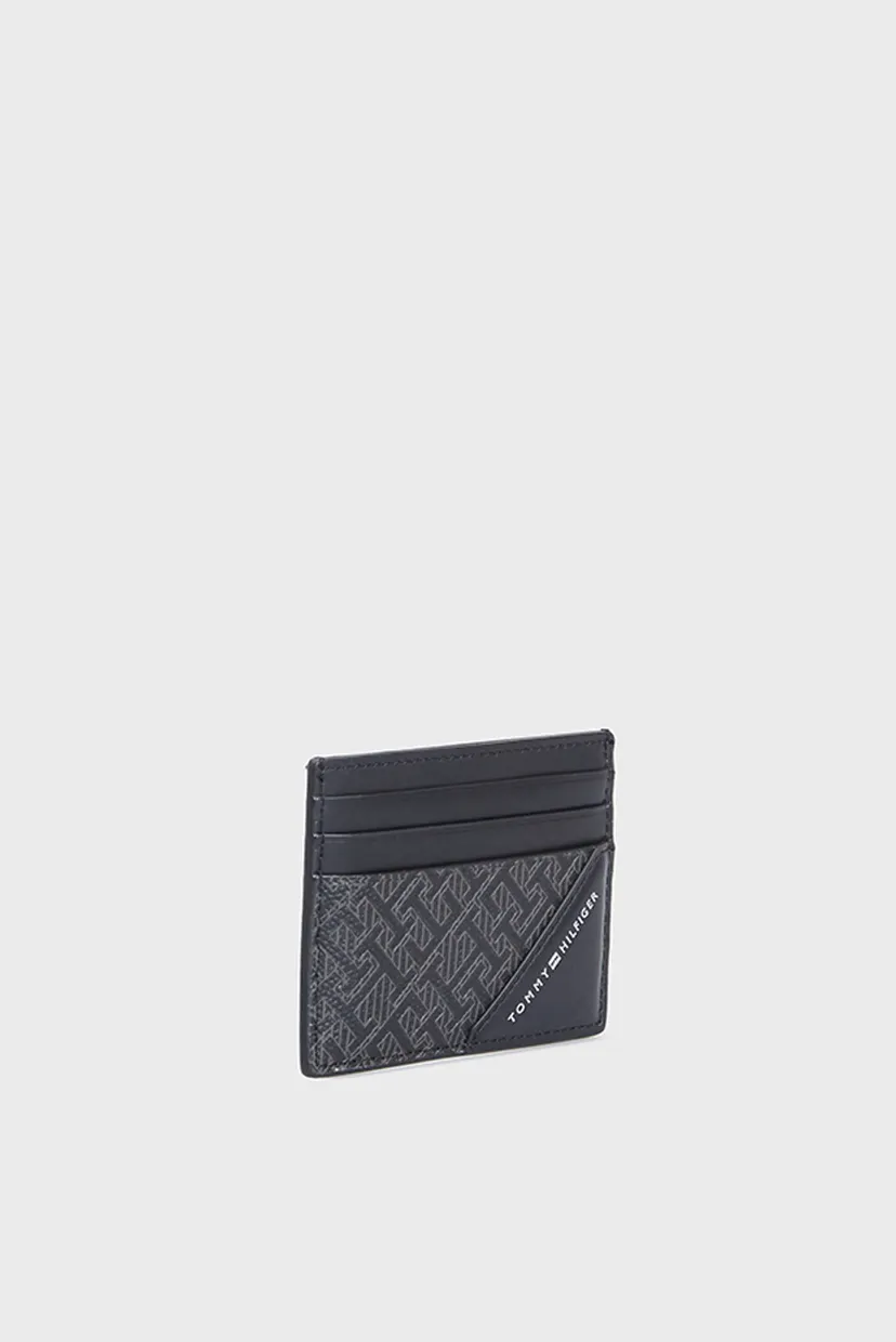 Мужской черный кожаный кардхолдер TH MONOGRAM CC HOLDER 3