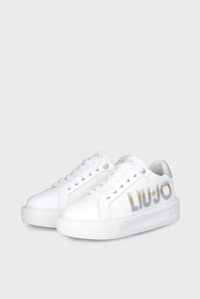 Кеды KYLIE 22 - SNEAKER CALF LEATHER PRINTED WHITE SILVER 3