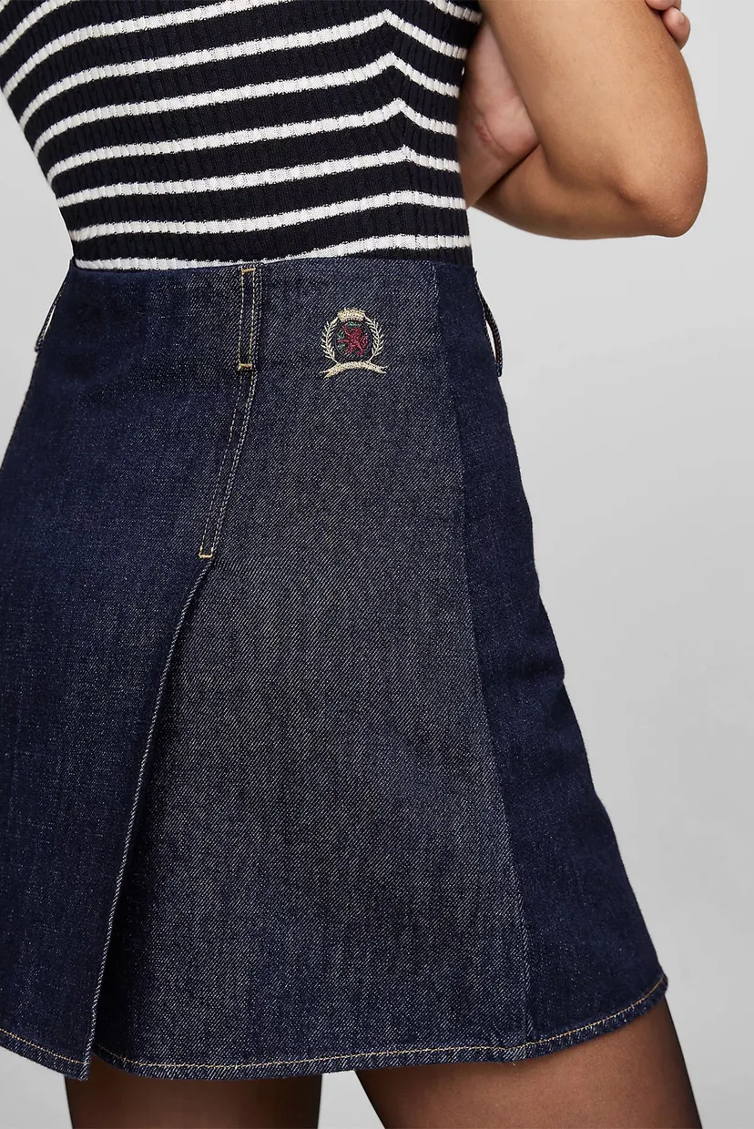 Юбка THC CC PLEATED DENIM MINI SKIRT 4