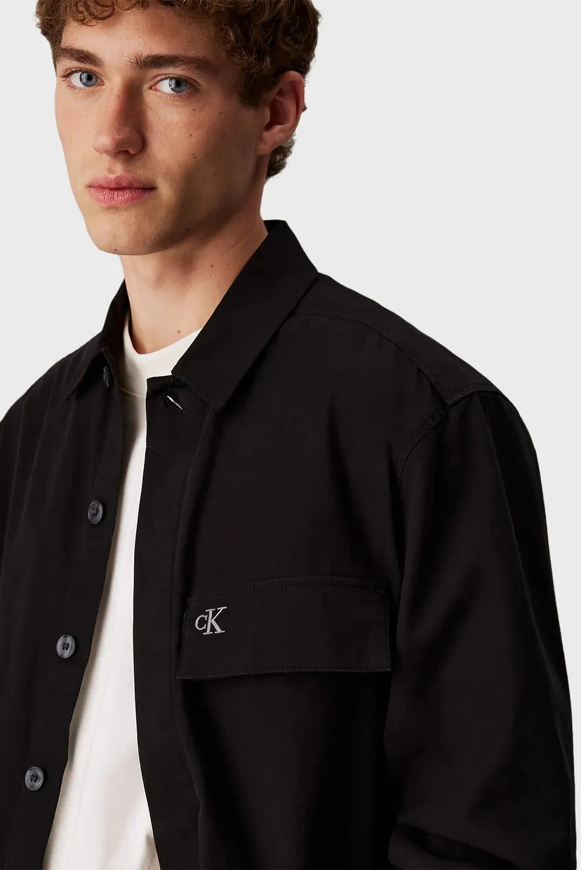 Мужская черная рубашка CLEAN COTTON OVERSHIRT 4