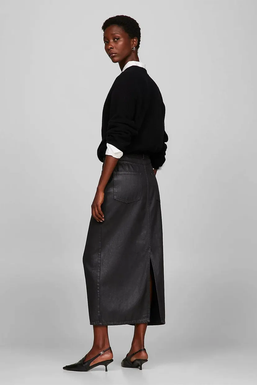 Женская черная джинсовая юбка DNM LONG MIDI SKIRT CTD 3