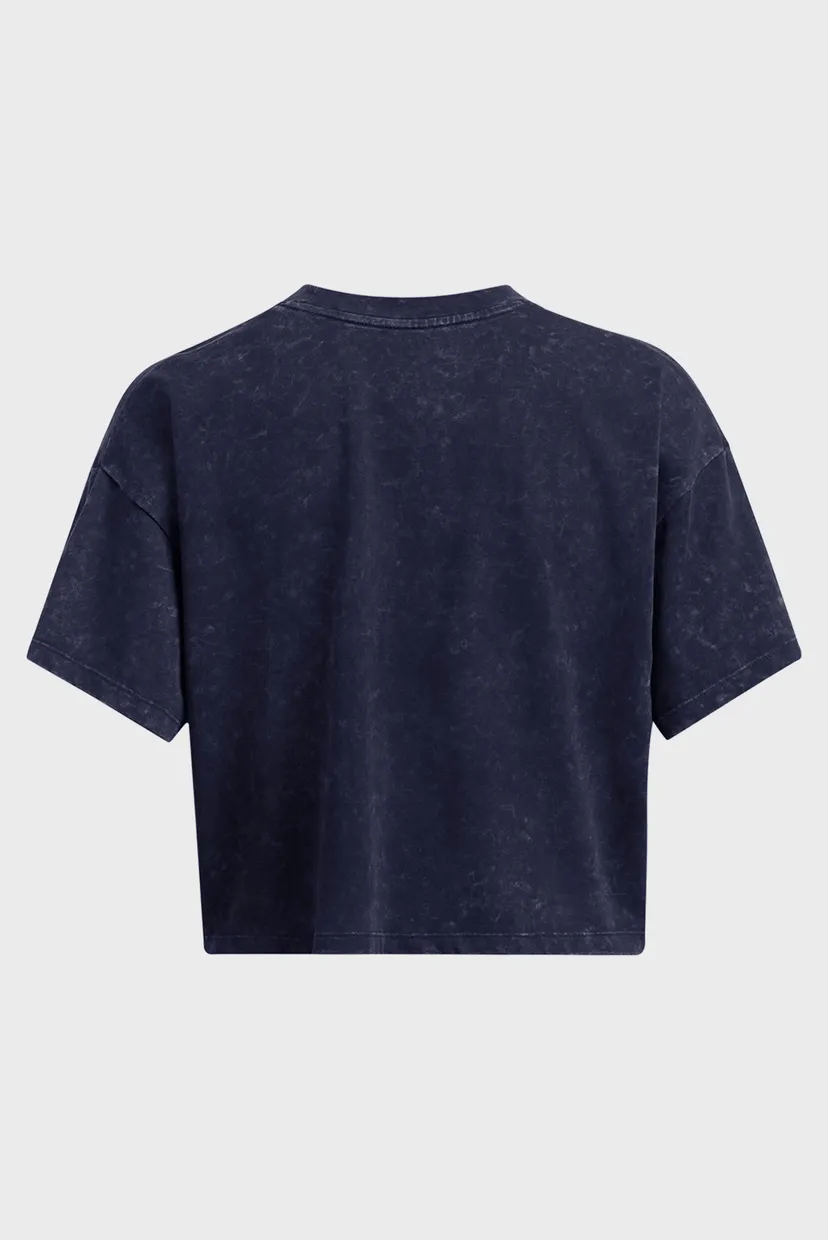 Женская темно-синяя футболка UA W VARSITY CROP HW SS 4