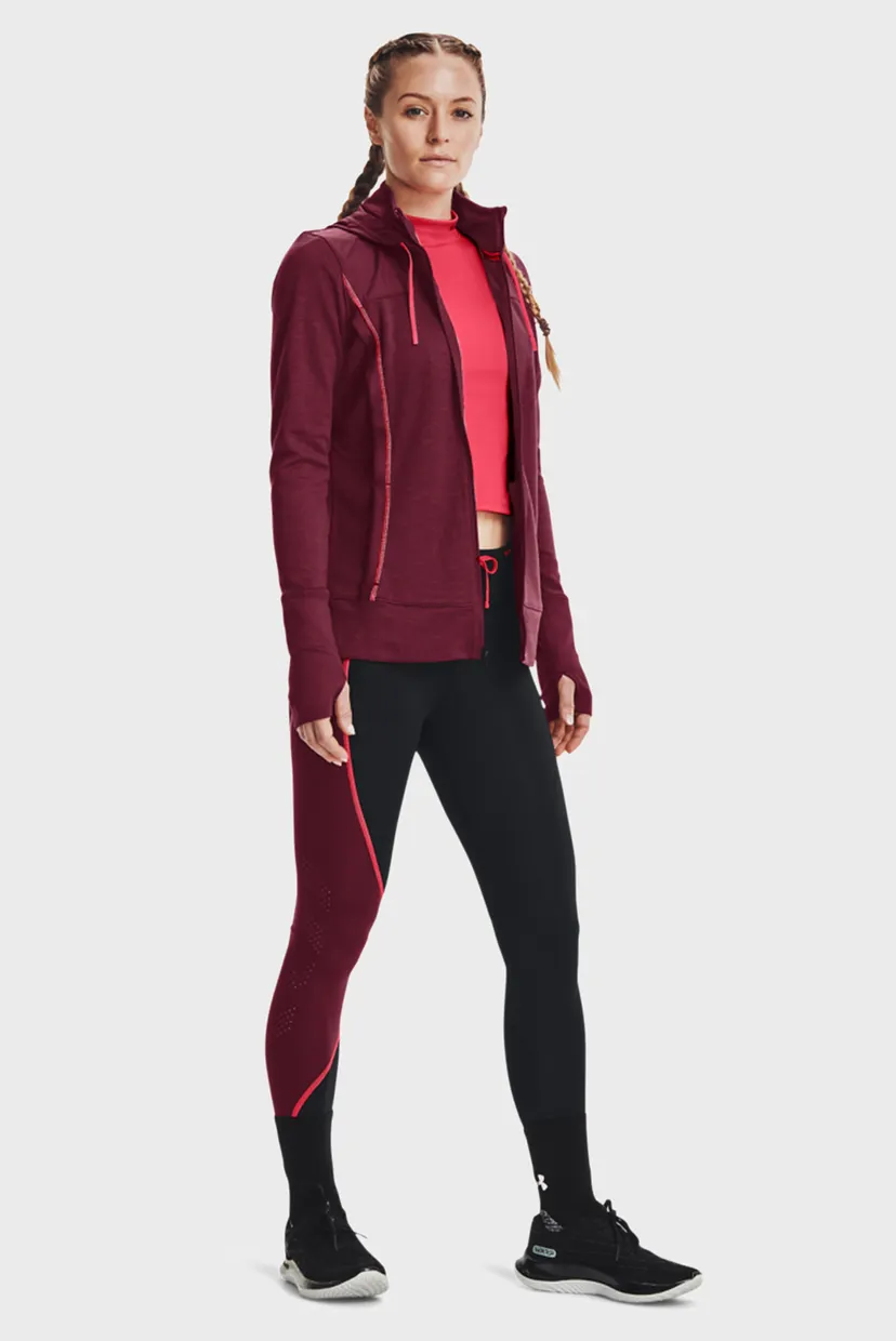 Женское бордовое худи UA Run Anywhere Hybrid Jkt 10
