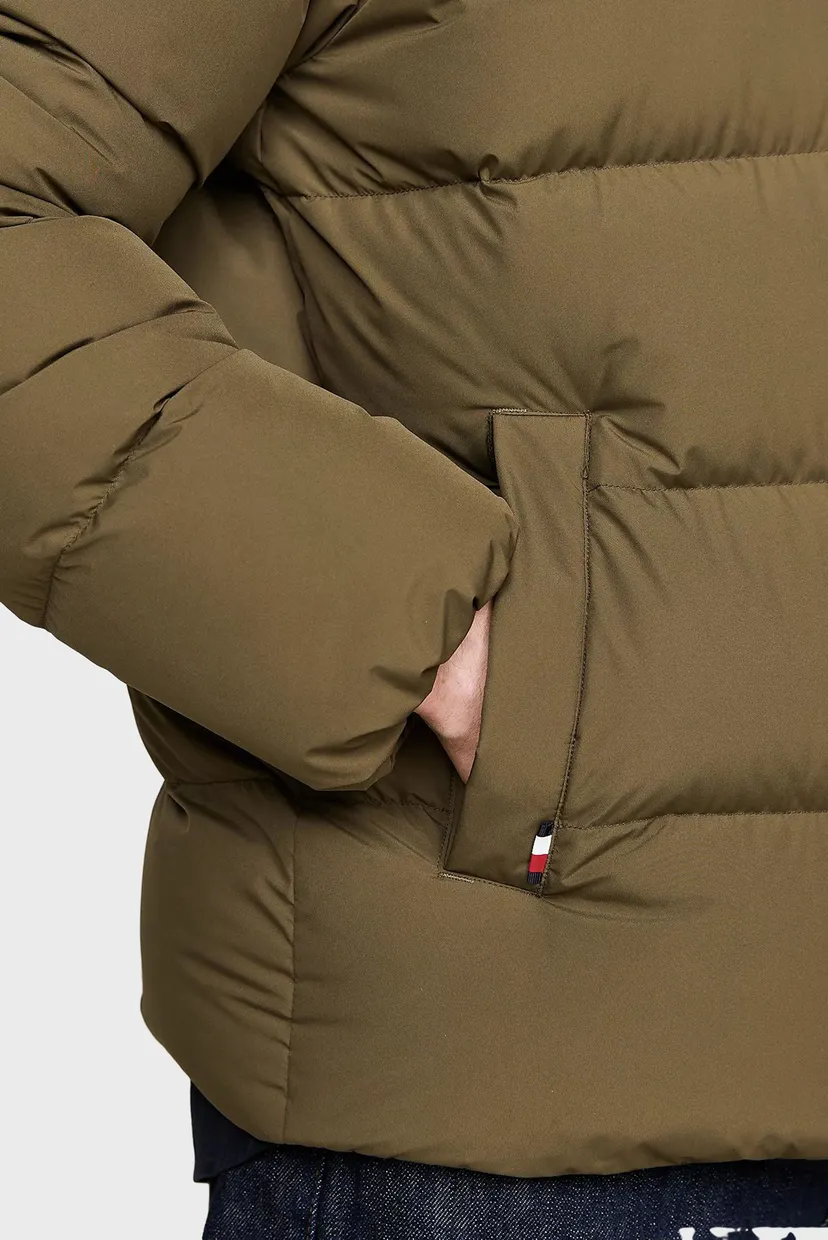 Мужской оливковый пуховик DOWN HOODED PUFFER JACKET 5