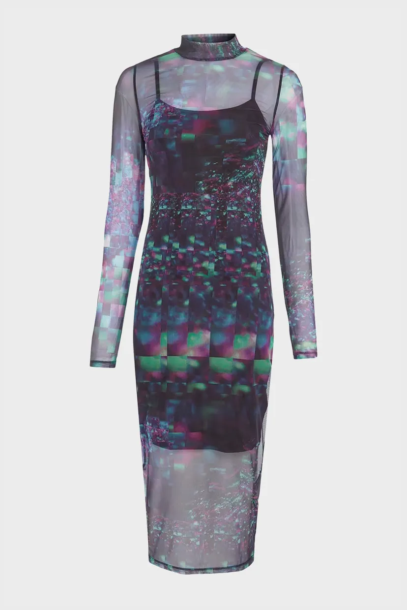 Платье AOP MESH LONG SLEEVE DRESS 4
