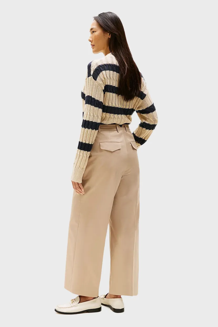 Штаны/COTTON WIDE LEG ANKLE CHINO PANT 4