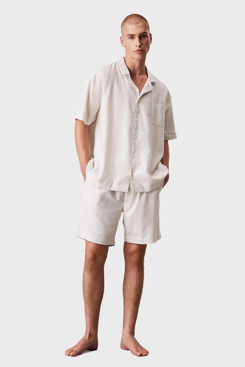 Мужская бежевая льняная рубашка BUTTON DOWN 3