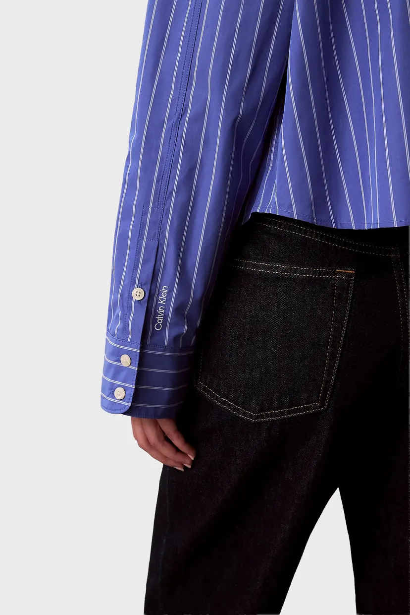 Рубашка/YD STRIPE BOXY CROPPED SHIRT 5