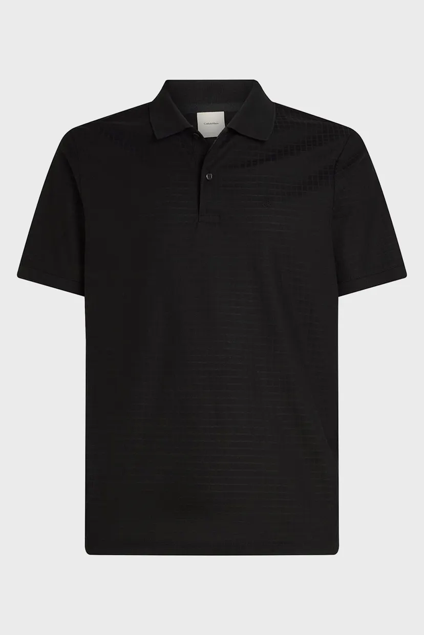 Мужское черное поло MERCERIZED JACQUARD 5