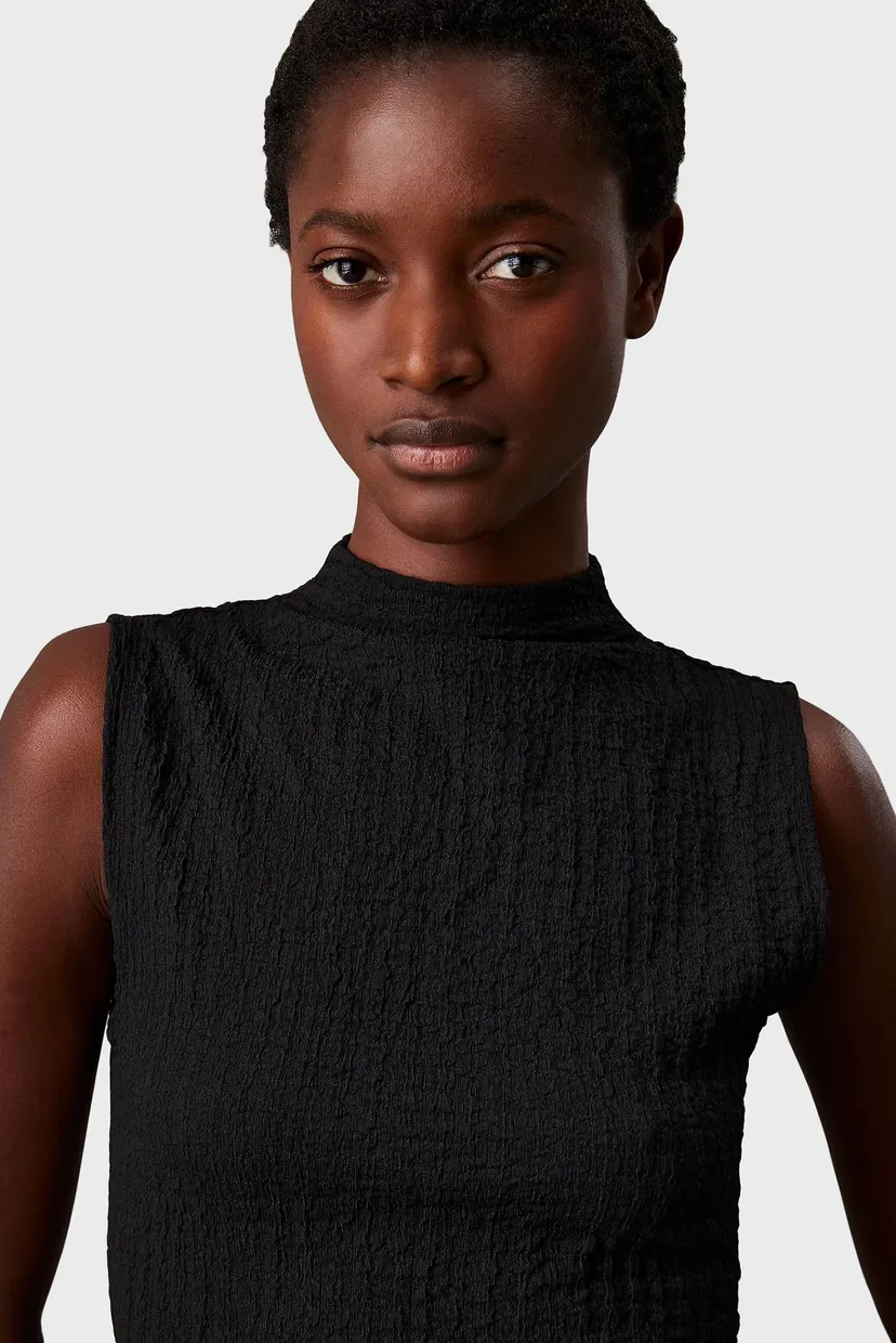 Женское черное платье CRINKLE JERSEY ANKLE DRESS 3