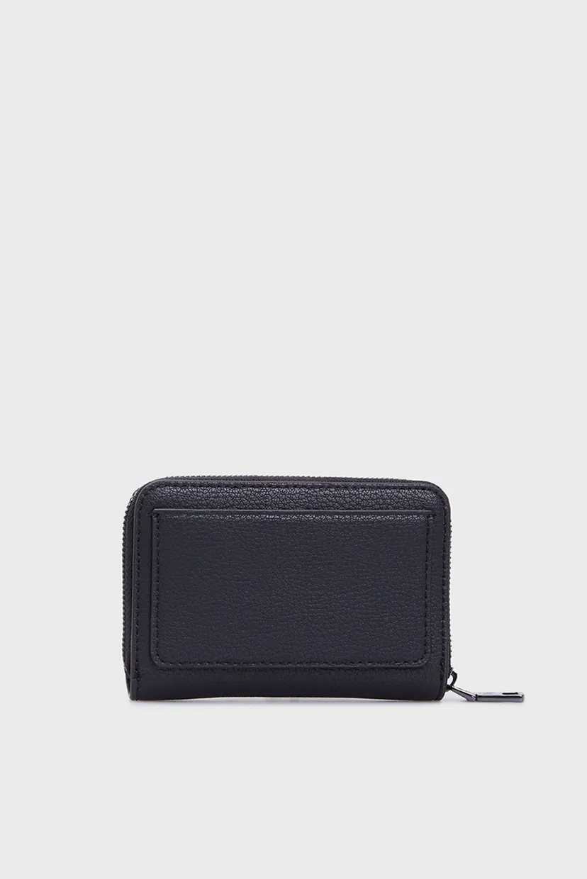 Женский черный кошелек MINIMAL MONOGRAM MED ZIP AROUND 4