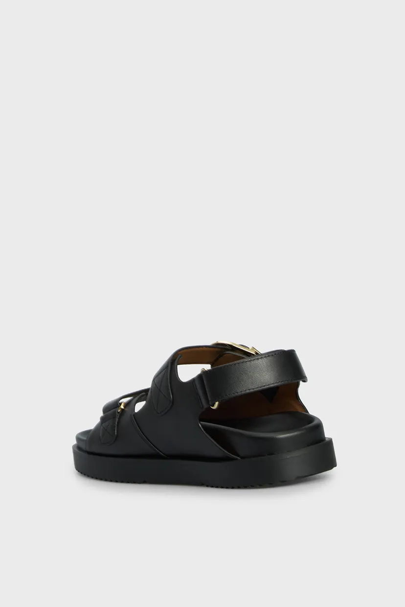 Женские черные кожаные сандалии LEATHER SPORTY SANDAL 5