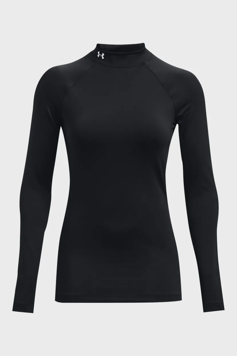 Женский черный лонгслив UA CG Authentics Mockneck-BLK 11