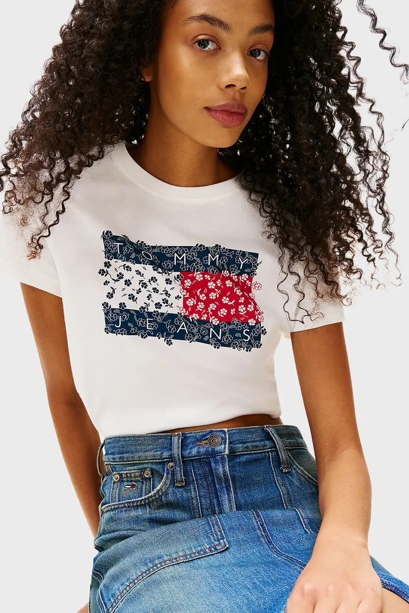 Футболка/TJW REG FLORAL FLAG TEE 4