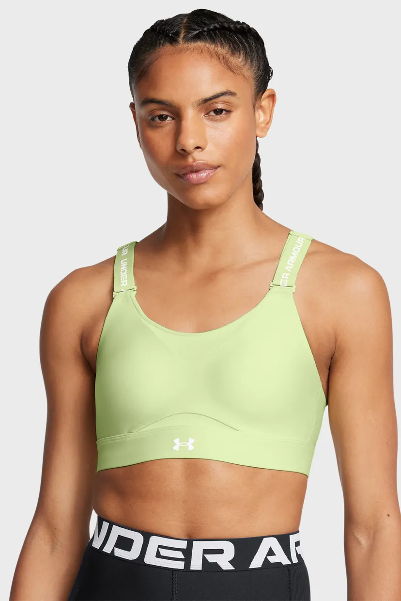Женский салатовый топ UA Infinity High 2.0 Bra 3