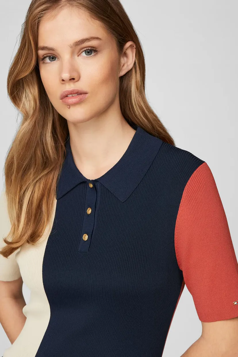 Свитер с короткими рукавами RIB STRIPES POLO SS SWEATER 4