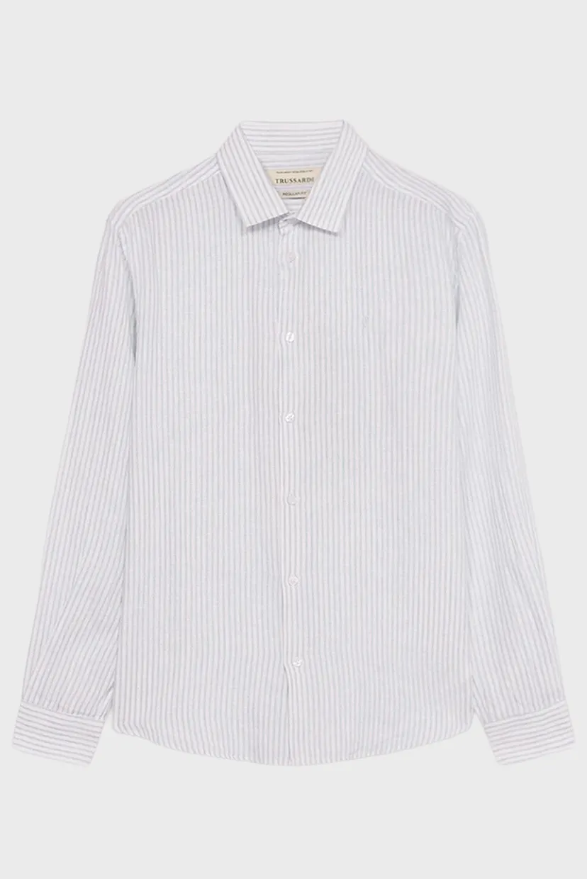 Рубашка MS111T14 REGULAR FIT SHIRT - STRIPED LINEN 5