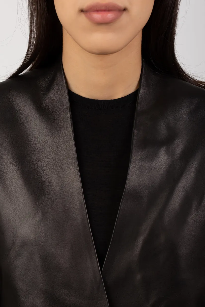 Пиджак LEATHER V NECK BLAZER 4